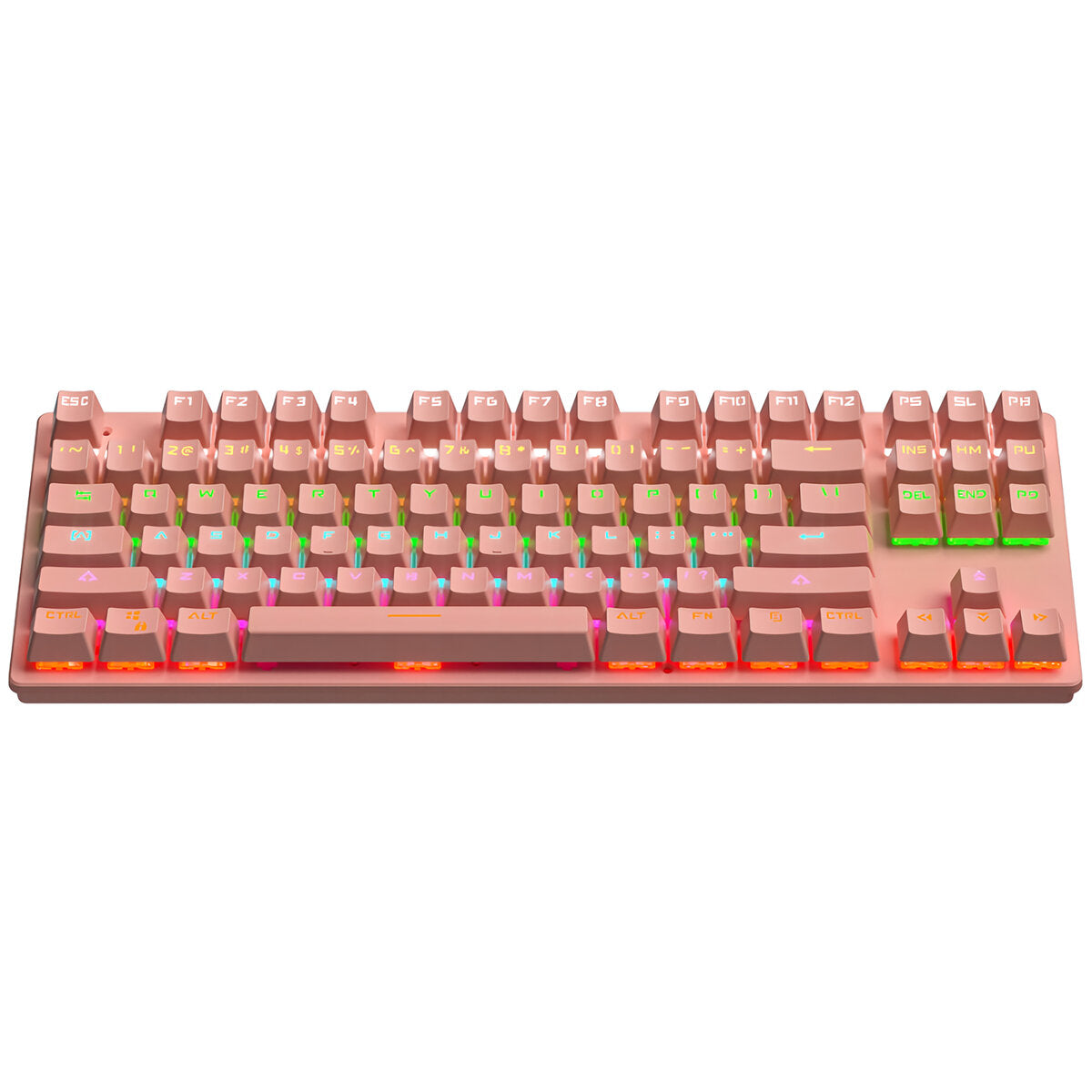 87 Keys Mechanical Keyboard USB Wired Hot Swappable Blue Swtich Colorful LED Backlight Gaming Keyboard for Gaming Typing Office