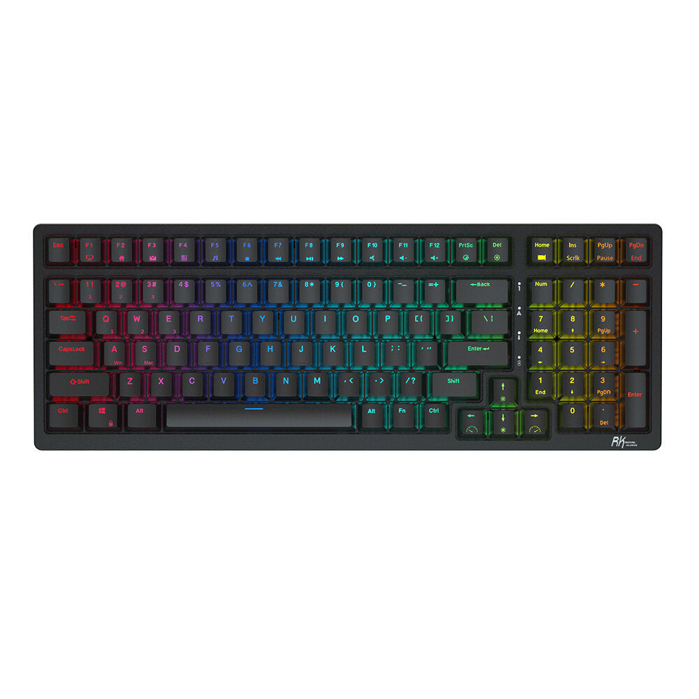Wireless Gaming Mechanical Keyboard With 98keys RGB Backlit Triple-Mode Bluetooth 2.4G Hot Swappable Switch