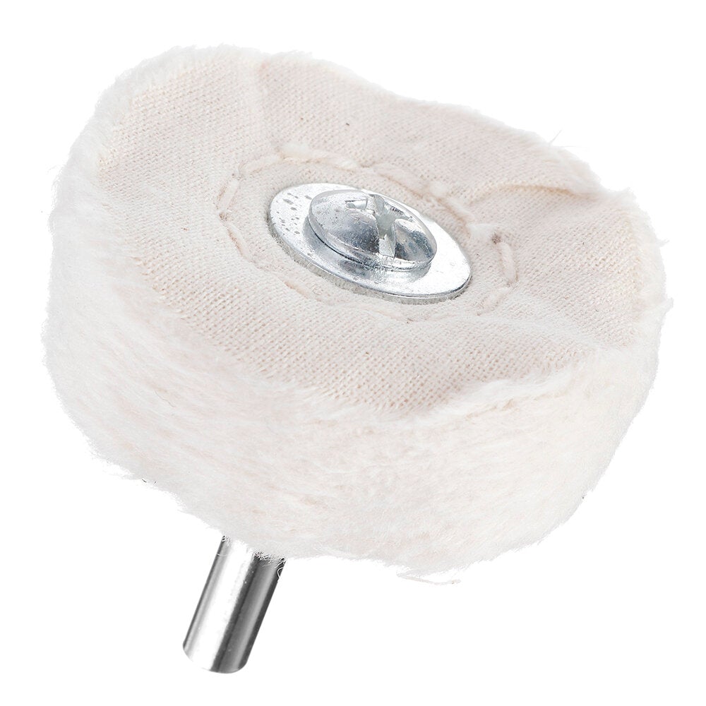 5Pcs 6mm Shank Cotton Dome Polishing Buffing Wheel Drill Brush For Abrasive T-shaped White Cloth Mirror Buffer Pad Grinding Tool
