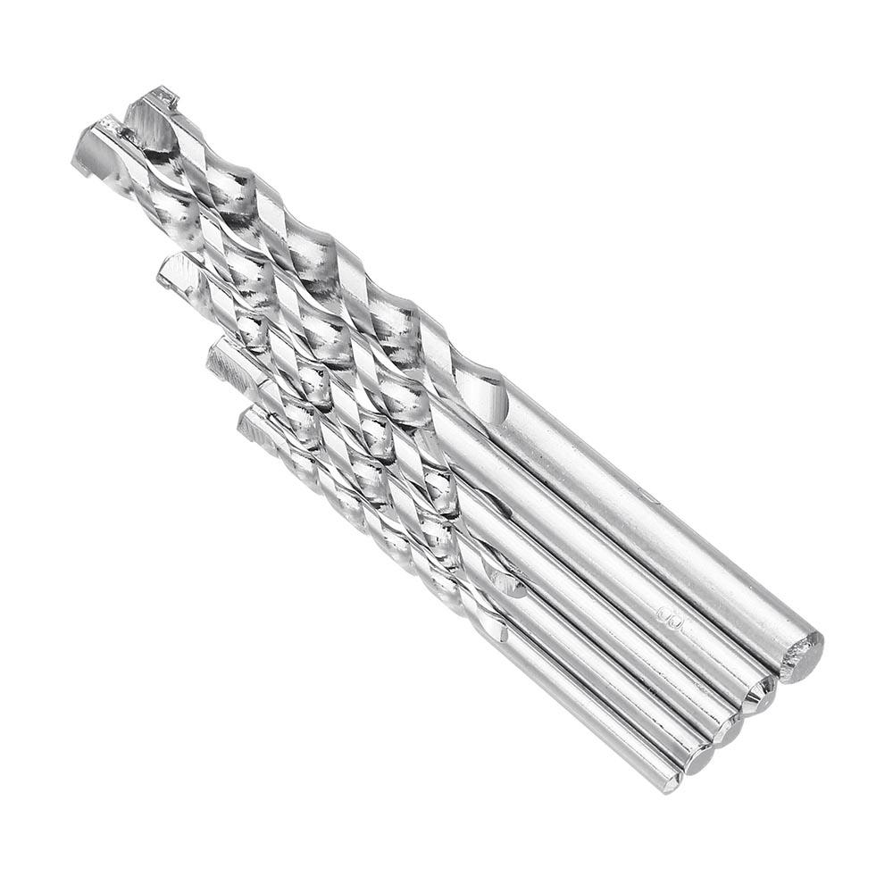 5pcs 4/5/6/8/10mm Straight Impact Drill Round Shank Cement Wall Twist Drill Bit Set