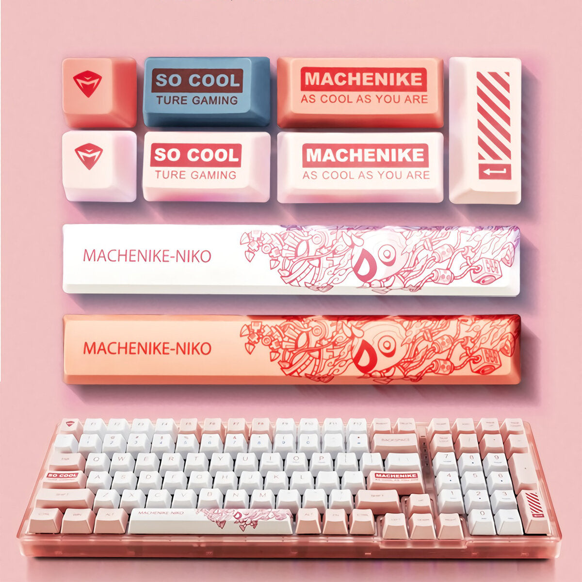 Mechanical Gaming Keyboard Triple-Mode Programmable 100 Keys PBT Keycaps 3/5-Pin Hot Swappable For Type-C Wired Bluetooth 2.4G Wireless