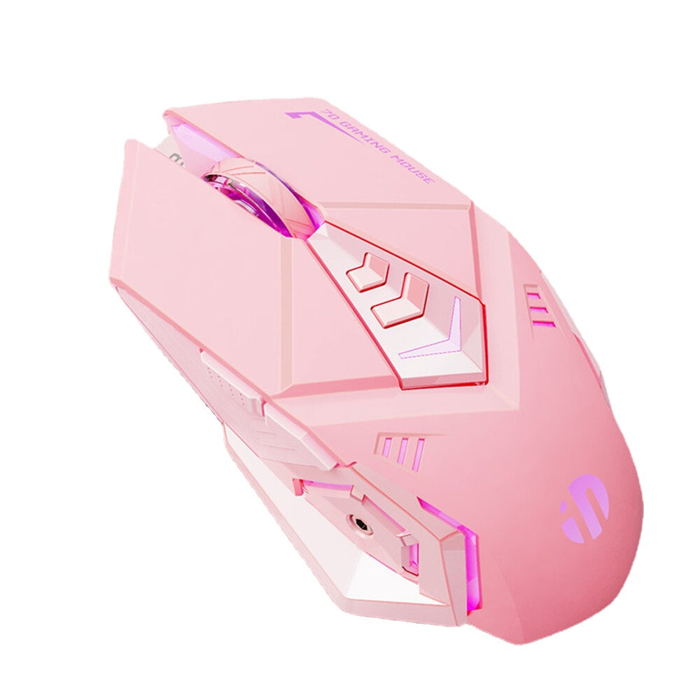 Wired Gaming Mouse Pink/ Black Gaming Mouse 7 Programmable Buttons Silent Click 4 Levels Adjustable DPI Mice for PC Laptop