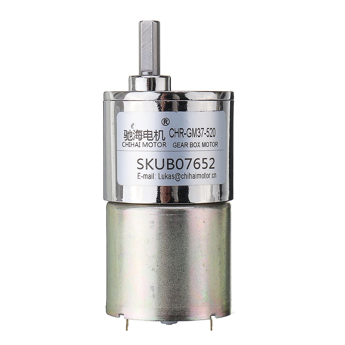 DC Motor 12V 1:150 52rpm Permanent Magnet Carbon Brush Reduction Gear Motor