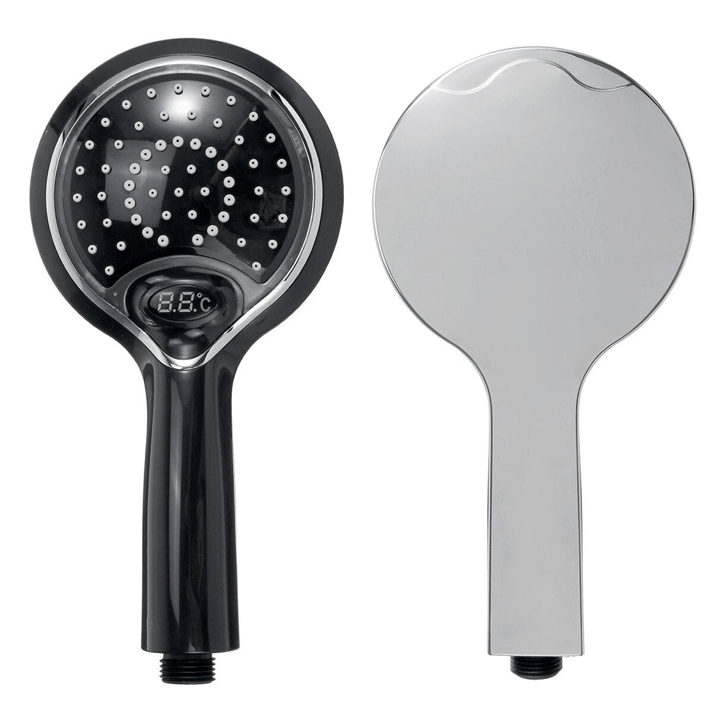 LED 3 Colors Light Digital LCD Display Temperature Control Shower Head