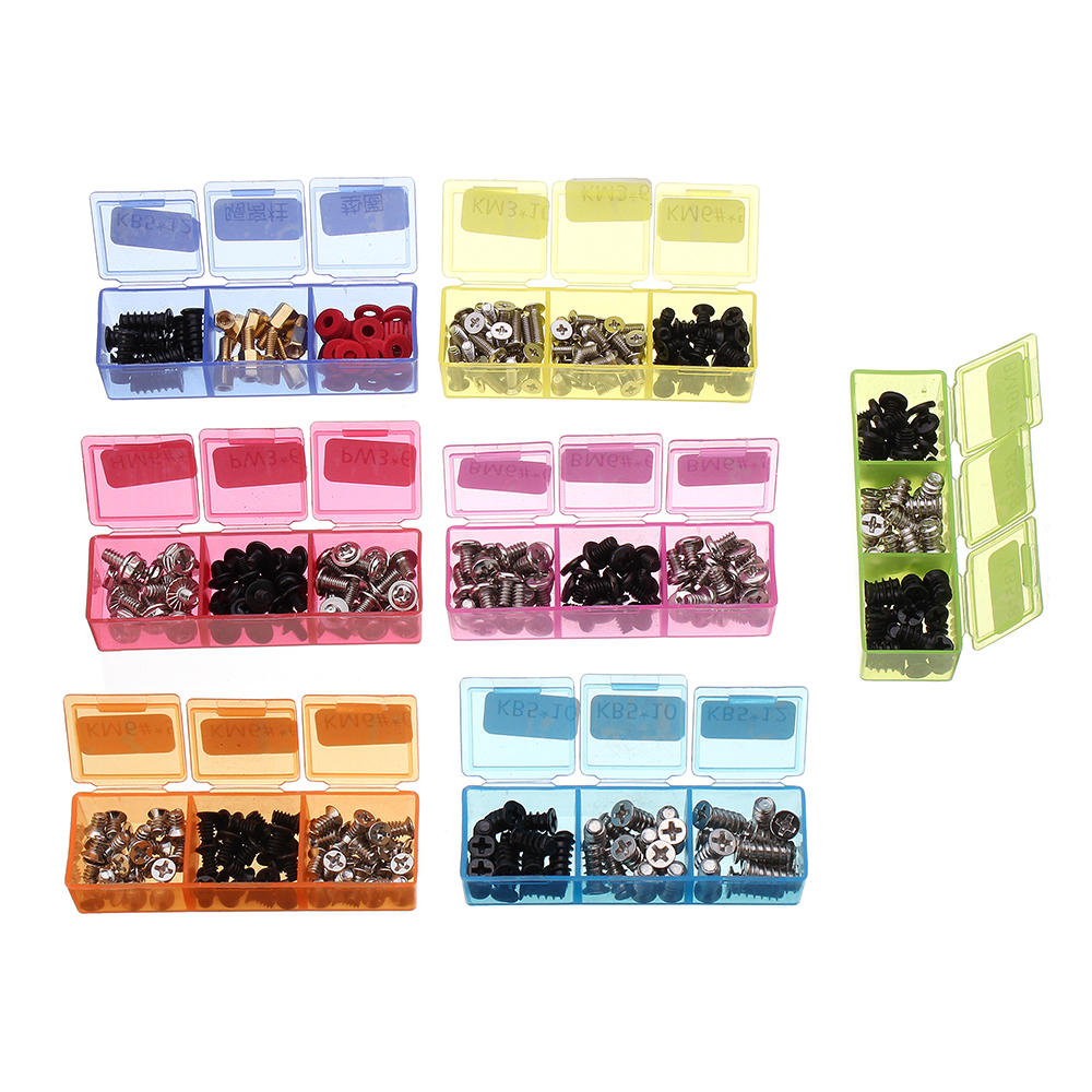 700Pcs/Set M3/M5/M6 DIY Desktop Computer Repair Screw Assortment Mainboard Fan Cross Screws Hex Standoffs Spacers Kits w/ Storage Box