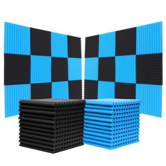 12pcs 30x30x2.5cm Acoustic Foam Soundproof Studio Soundproofing Panels Cinema Muffler Sponge Absorption Treatment Panel for Walls Sound Absorbing