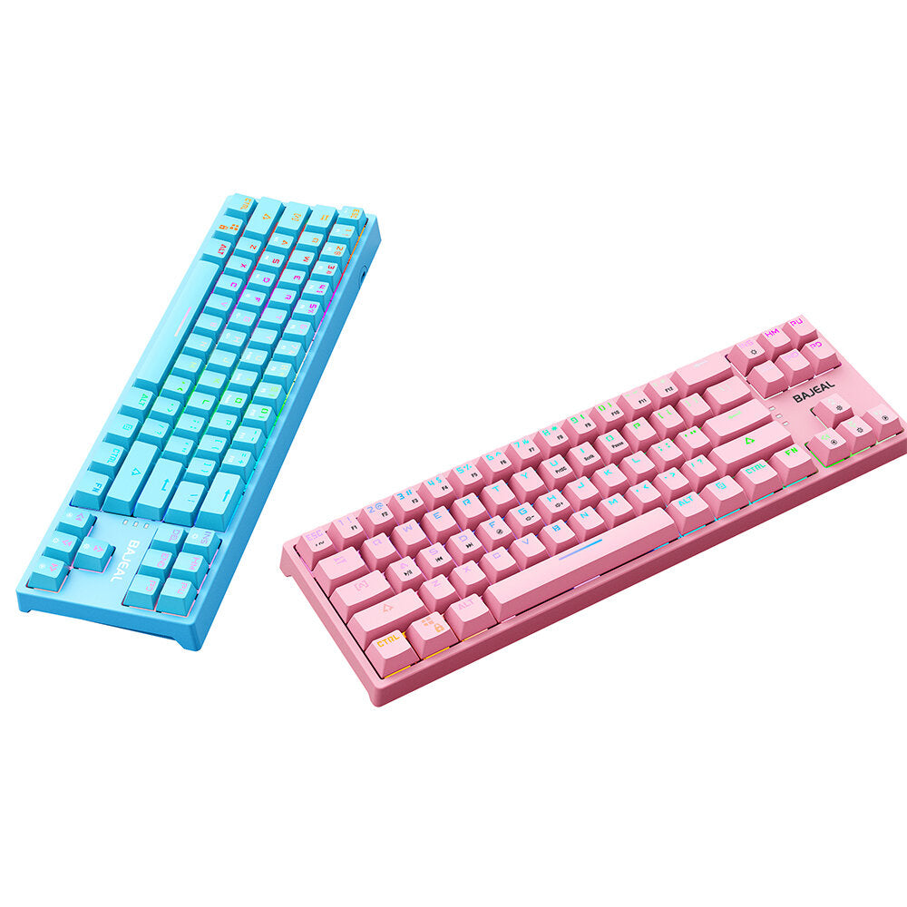 Mechanical Gaming Keyboard 71 Keys Hot-Swappable Blue Switch RGB Backlit Detachable Type-C Wired Gaming Keyboard for Office Gamer