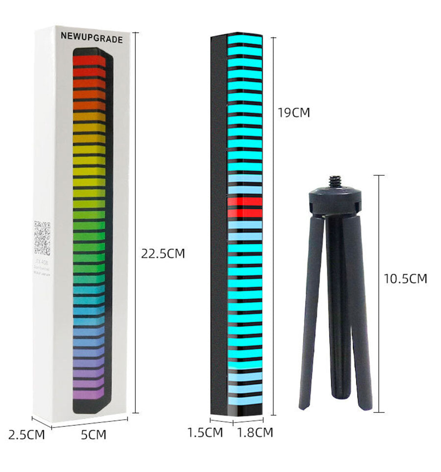 Sound Control 3D Display Pickup Rhythm Light RGB Music Ambient LED Night Light Bar APP Control Car Atmosphere Colorful Tube Lamp