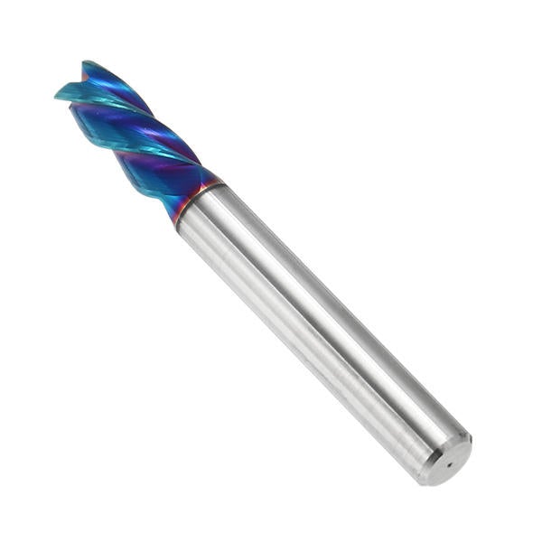 5pcs 2-6mm 4 Flutes Tungsten Carbide Milling Cutter HRC65 Blue NACO Coated CNC Tool