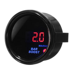 2" 52mm -1~2 BAR Turbocharger Boost Gauge Digital LED Display Black Face Car Meter with Sensor
