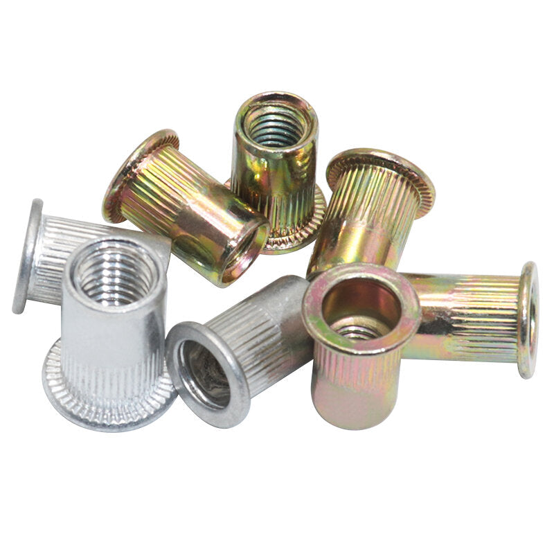 300Pcs Rivet Nuts Rivnut Color-plated Zinc and Aluminum Rivet Insert Nuts Assortment Kit