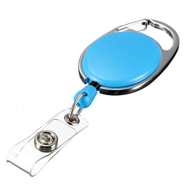 Retractable Reel Keyring Clip Carabiner Recoil Key Ring Chain ID Card Holder