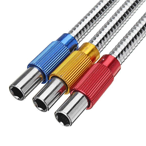 200mm Metal Flexible Extension Drill Shaft 1/4 Inch Hex Screwdriver Bit Holder