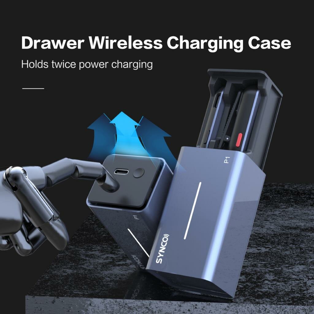 Wireless Lavalier Microphone System 2.4GHz Dual Channel Real Time Vocal Studio Condenser Type-C Interface Mic with Charging Case