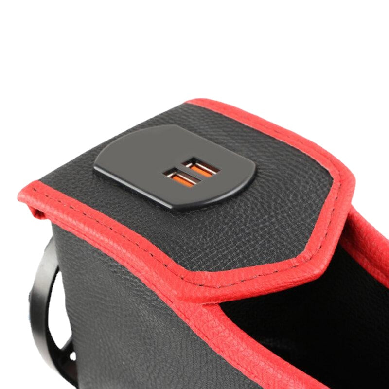 Car Seat Gap Storage Box Multifunctional Left/ Right USB Charging Leather