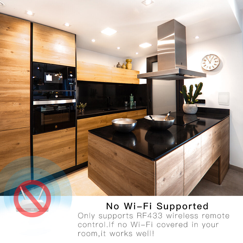 Wireless Switch No Battery Remote Control Wall Light Switch Self Powered No Wiring Needed Wall Panel Transmitter