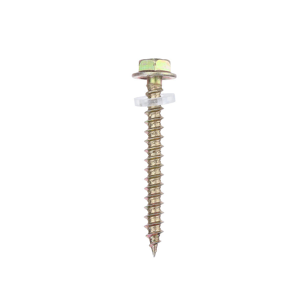 60Pcs M5 Colored Hex Drive Washer Head Screw 19-50mm Self Tapping Wood Bolt w/ 2Pcs Sockets Kit