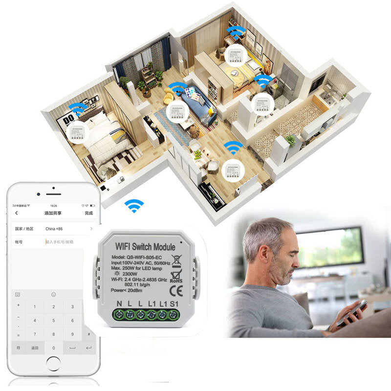 Smart WIFI Power Monitor Interrupter Mobile Phone Remote Control Timing Control Support Alexa