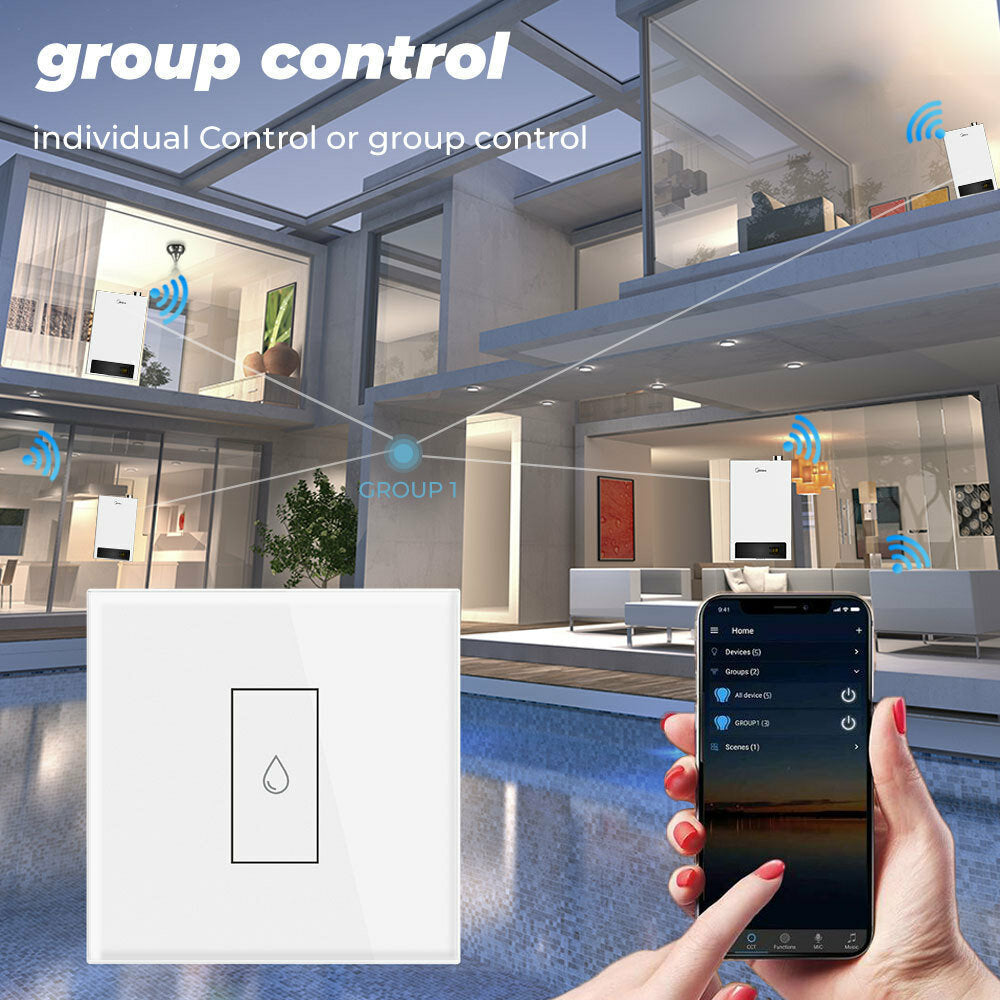 WIFI Water Heater Switch Touch Switch Zero Fire Tuya APP Timing Wifi Switch Remote Control Household Water Heater Switch
