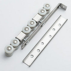 2pcs Stainless Steel Sliding Wooden Door Wheels Roller Closet Track Pulley Hanging Super Bearing