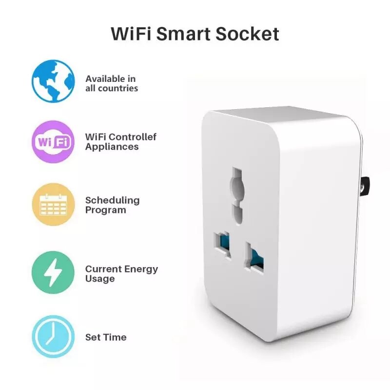 Universal Smart Home Power Socket Plug Basic Wireless WiFi APP Remote Control Timer Switch Powercube US EU UK AU Adapter