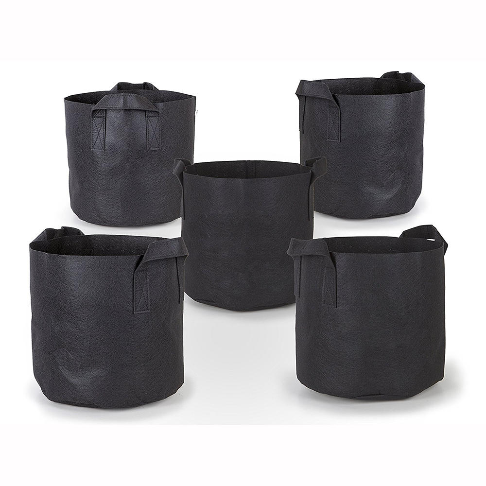 Garden Grow Bag 5 10 20 Gallon Aeration Black Fabric Pots with Handles Flower Planters Bags