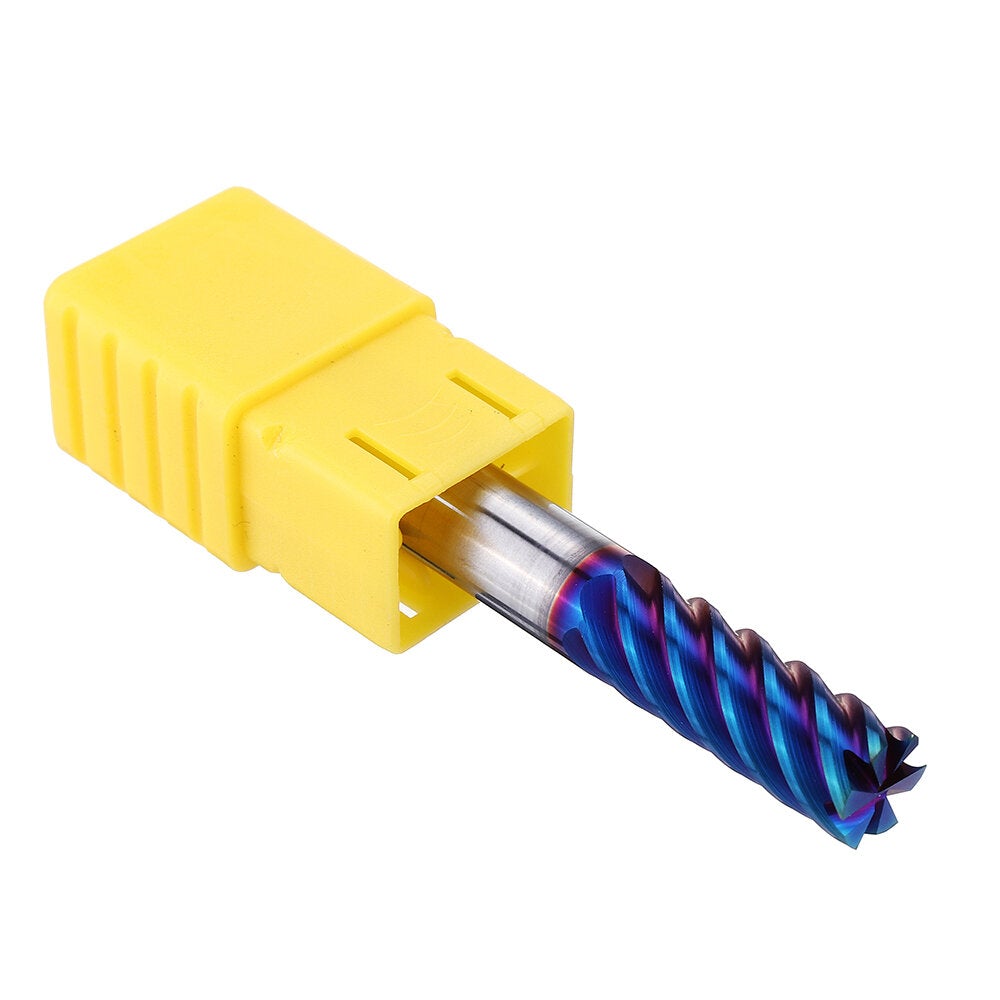 6 Flutes Nano Blue Coated Milling Cutter HRC65 6/8/10/12mm Carbide End Mill