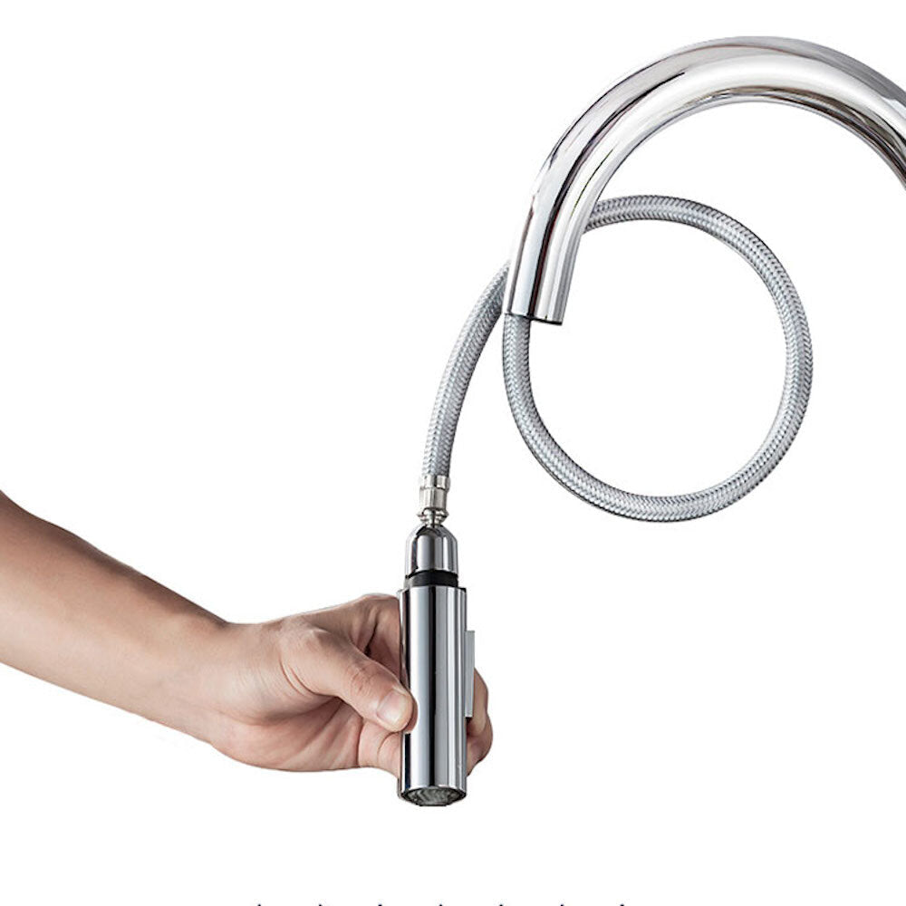 Pull Out Kitchen Faucet Brass Sprayer Chrome Tap Swivel 360 Degree Sink Mixer