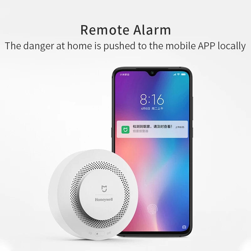 Fire Alarm Detector Mijia APP Smoke Remote Alert Sensor Use With Multi-function Gateway