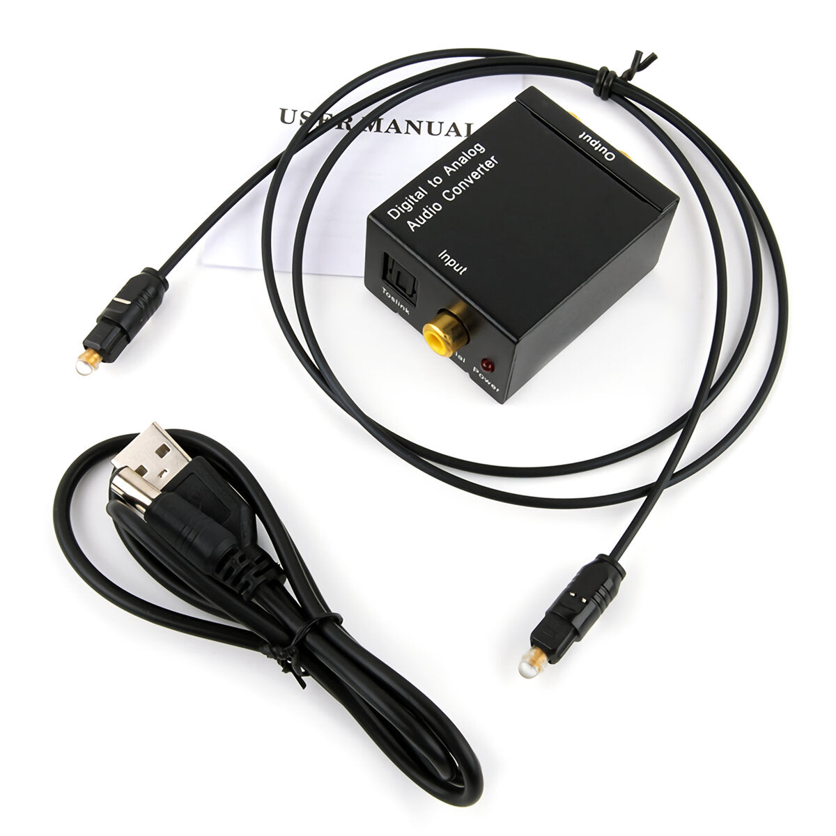 Mini Digital To Analog Audio Converter Digital Optical Coaxial Signal to Analog Stereo Audio Adapter 3.5mm