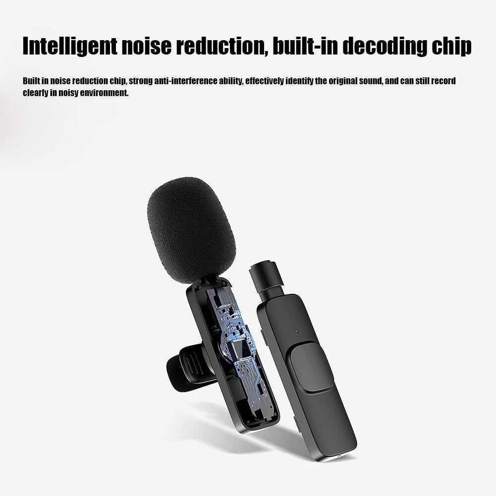 wireless mini lavalier microphone low latency type-c interface portable for live stream video youtube vlog mic
