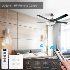 WiFi RF Smart Ceiling Fan Light Switch 2/3 Way Control Smart Life/Tuya APP RF Remote Speed Control Work with Alexa Google Home