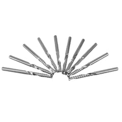 10pcs 3.175mm Shank 22mm Single Flute Spiral Milling Cutter for Engraving Machine