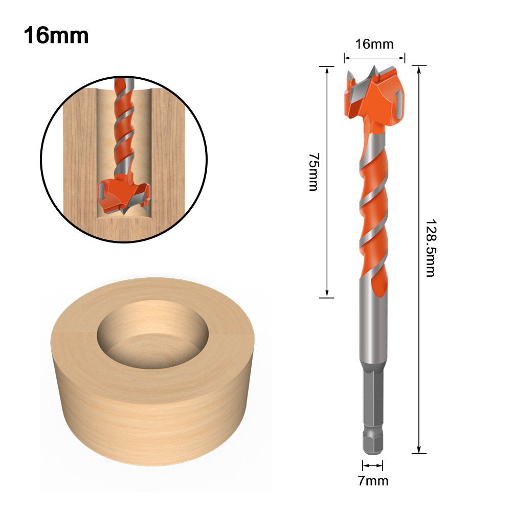 7mm Hex Shank Lengthen Core 16mm-25mm Hole Saw Cutter Hinge Boring Drill Bits