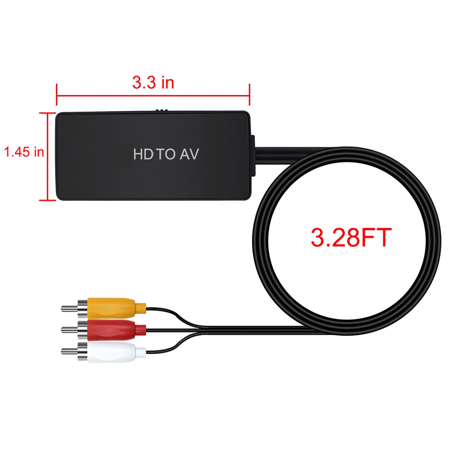 HD to AV Converter HD RAC Adapter Connectors 1080P High Definition Compatibility for TV GV-CH5004