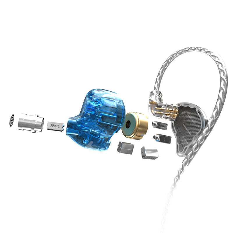 Wired Earphones 16-Unit Ring Iron Moving Iron Metal Wired Hi-Fi Wheat Sport Upgrade Cable Noice Reduction In-Ear Headphones With Mic