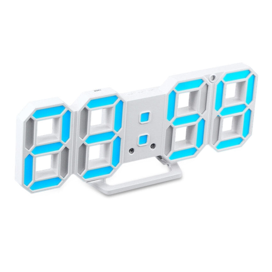 Creative USB Charging 3D Digits Display Adjustable Brightness Alarm Clock