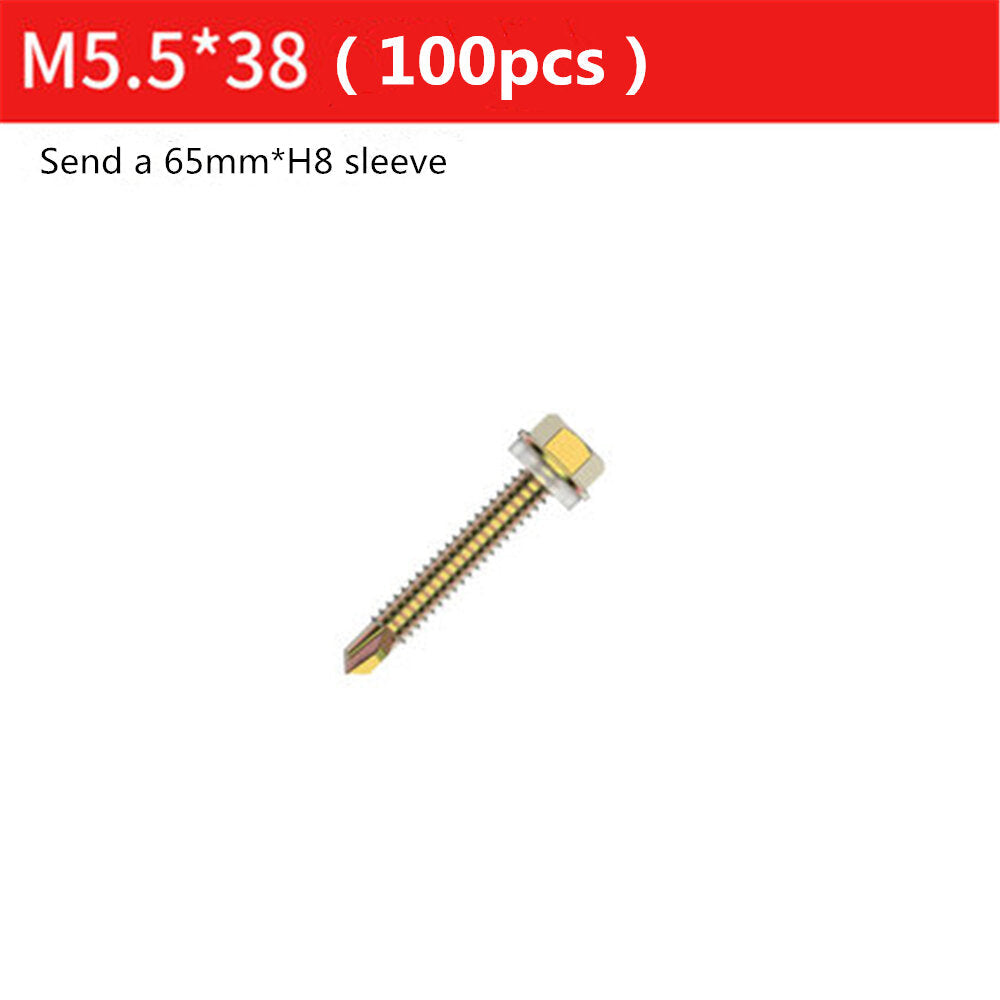 M5.5 External Hexagon Self Drilling Screw Color Zinc Plated Length 19-125mm