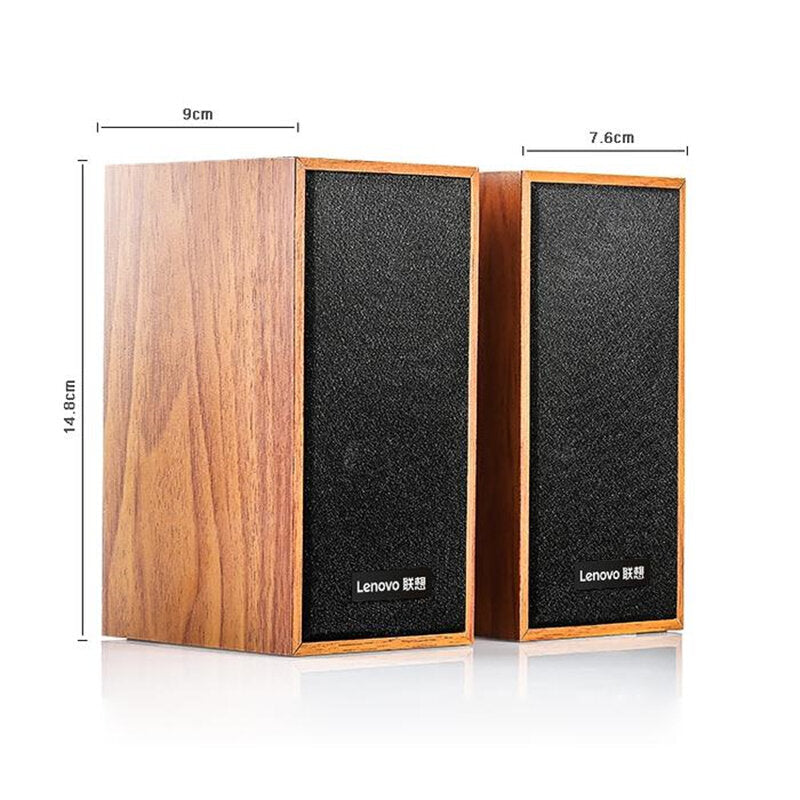Wooden Soundbar 3.5mm USB Wired Speaker Hi-Fi Stereo Subwoofer Boombox Dual Speaker for Computer Laptop