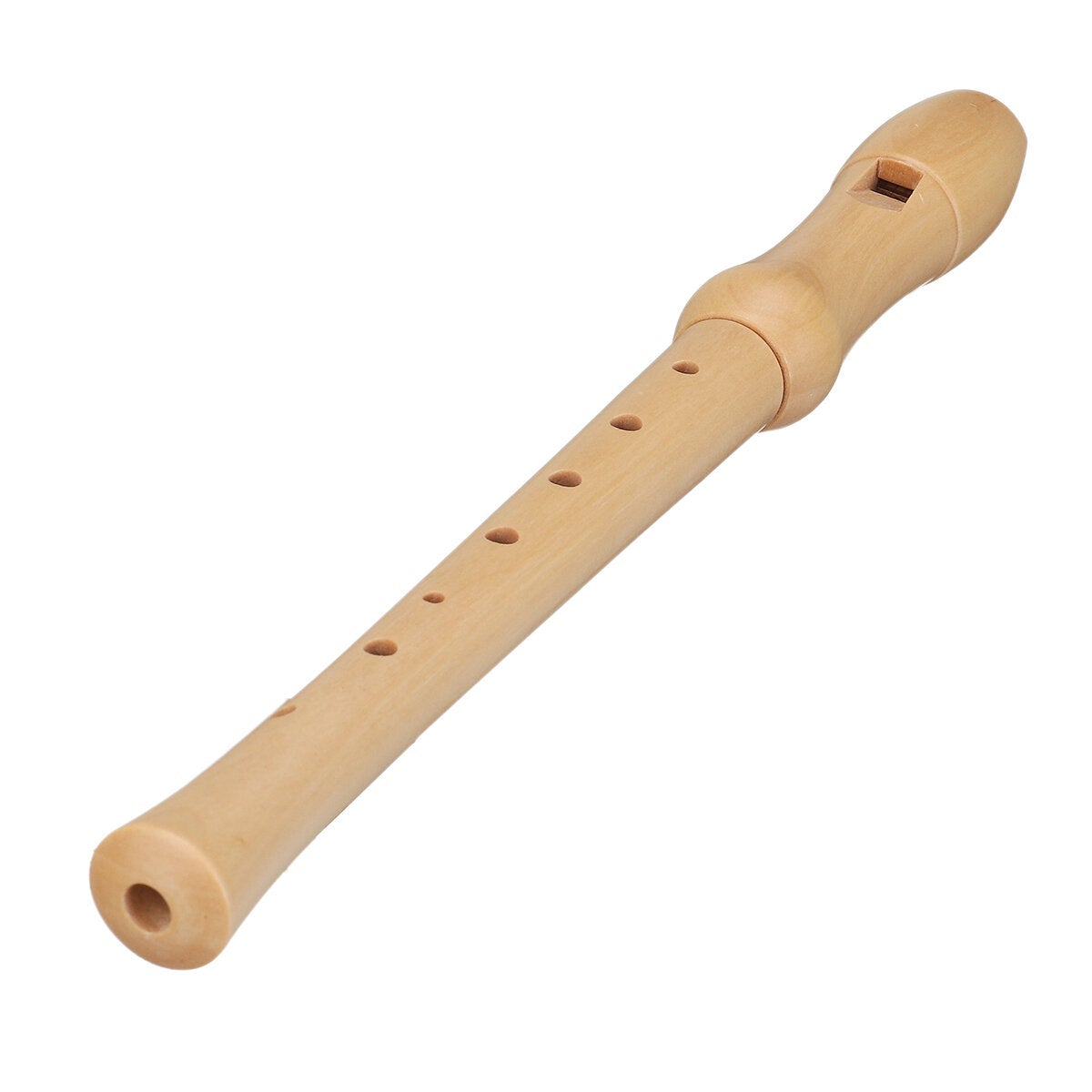 Wood Flute 2 Knots for Maple Clarinet, 8 Holes, Suitable for Children and Beginners with Cleaning Brush / Case / Lanyard