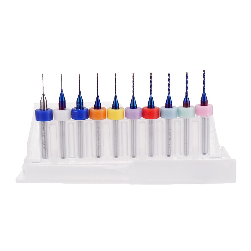 10pcs Upgrade 0.1-2mm Blue NACO Coating PCBCNC Drill Bit for Circuit Boards PCB Drill Bit