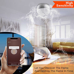WiFi Smoke Detector Smoke Network Alarm Sensor Work with Tuya Smart Life APP
