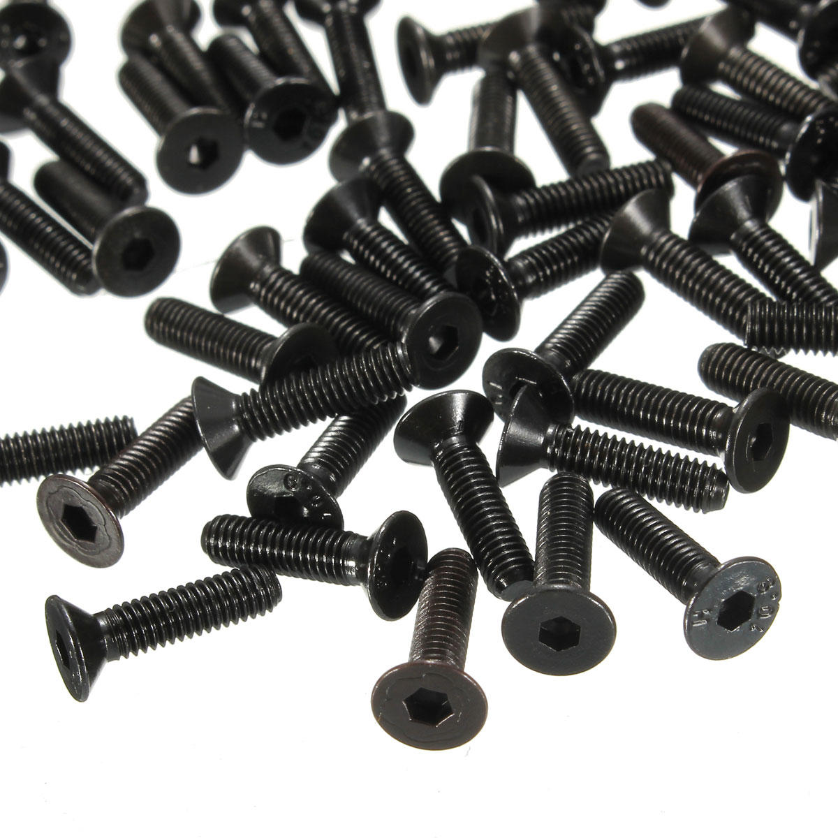 M3CH4 100Pcs M3 Carbon Steel Countersunk Hex Socket Screw 6-20mm Flat Head Hex Screw Metric