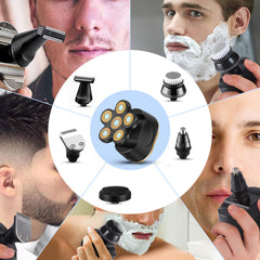 6D Independent Floating Electric Shaver LED Display Smart Travel Lock Electric Shaver IPX6 Waterproof USB Charging Electric Shaver