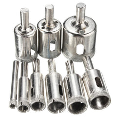 10pcs Diamond Hole Saw Drill Bit Set 6mm-30mm Tile Ceramic Glass Porcelain Marble Cutter