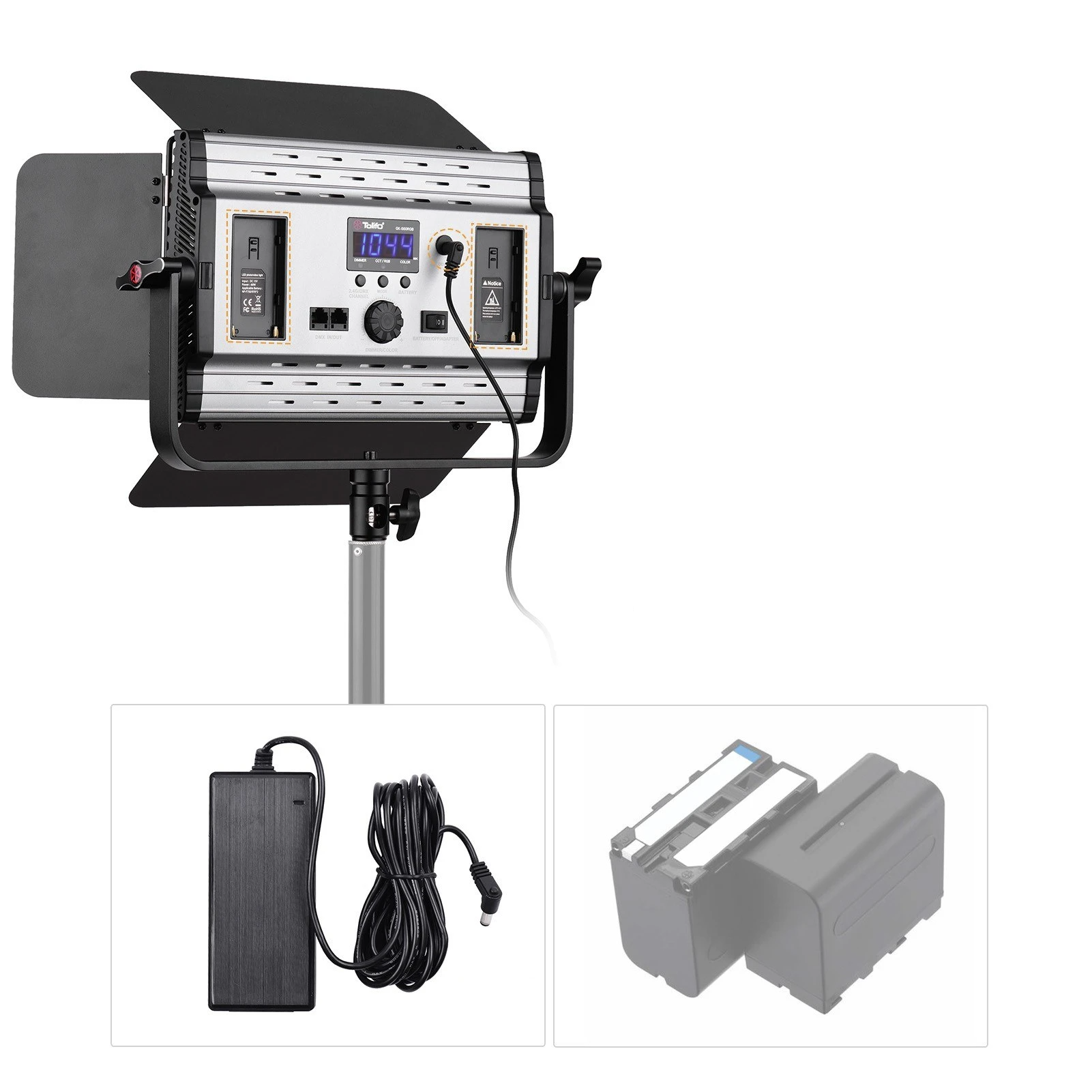 60W RGB LED Video Light 3200K-5600K Dimmable Photography Fill