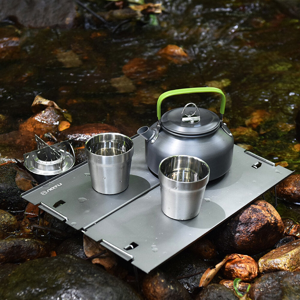 Mini Folding Table Ultra-light Aluminum Detachable Portable Desk for Camping Picnic Beach Cooking with Bag