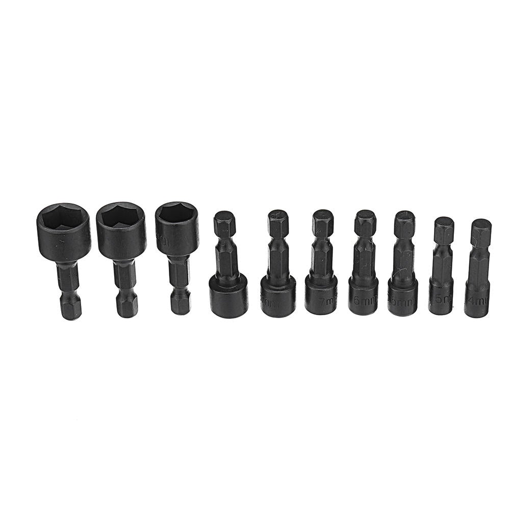 10Pcs 1/4 Inch Hex Shank Power Nut Driver Drill Bit Set Metric Socket Wrench Screw Screwdriver
