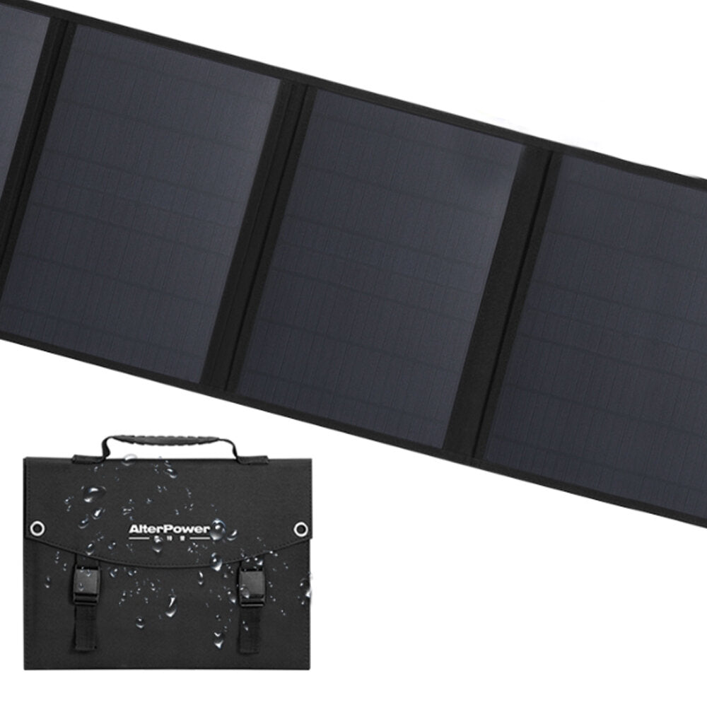 40W Solar Panels 2 USB+DC Waterproof Folding Solar Monocrystalline Silicon Board Power Bank Solar Charger Bag Camping Travel
