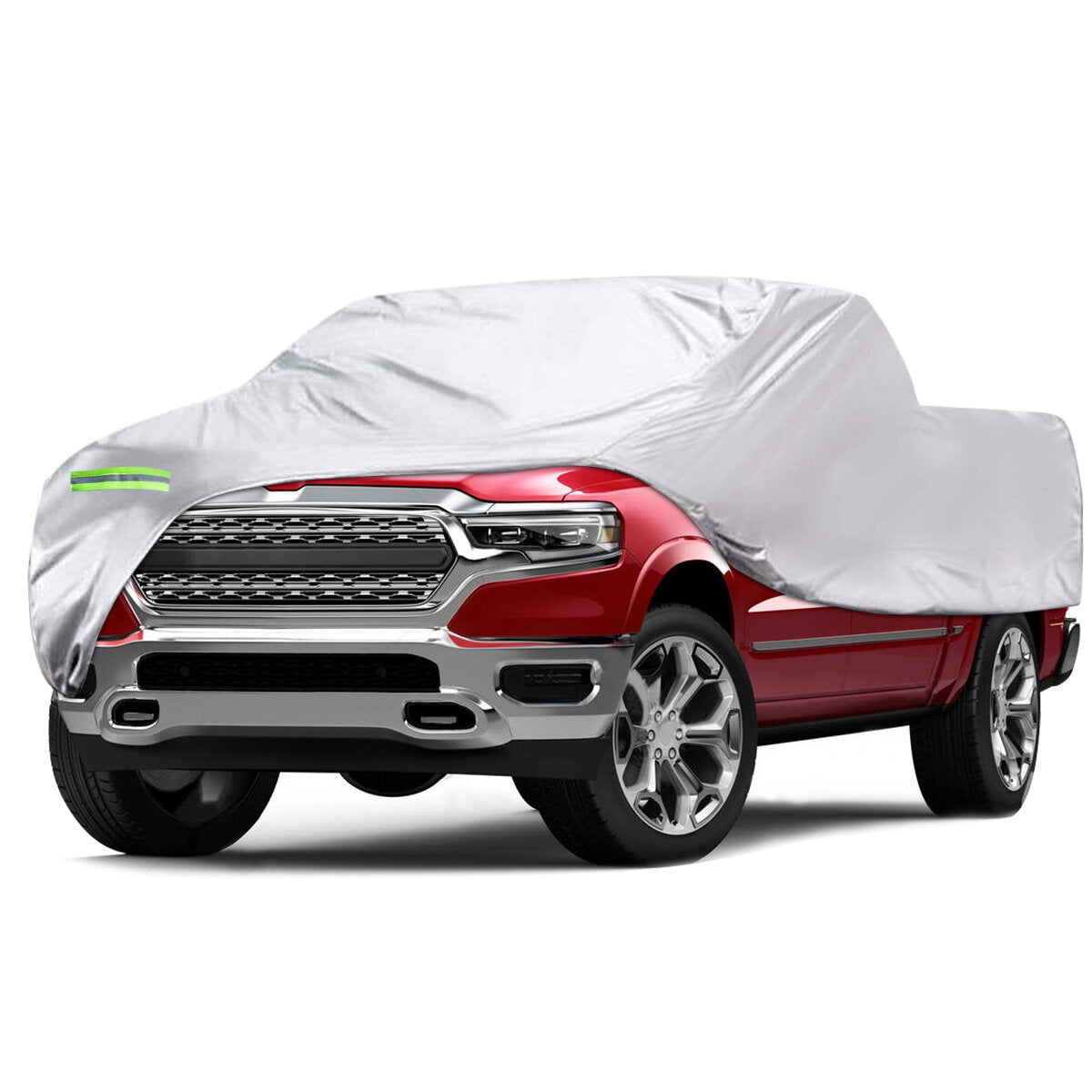 Pickup Truck Full Covers 190T Painted Silver with Windproof Straps Sun UV Snow Dust Resistant Protection Indoor Outdoor